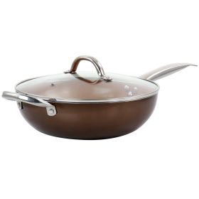 Copper Pan Cooking Excellence 3.5 Quart Aluminum Nonstick Saute Pan in Copper