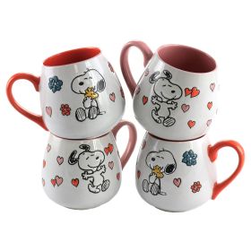 Peanuts 4 Piece 20 Ounce Stoneware Coffee Mugs