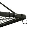 Black Metal Rectangular Pot Rack with 12 Hanging Hooks - Holds up to 40 lbs.