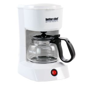 Better Chef 4 Cup Compact Coffee Maker in White with Removable Filter Basket