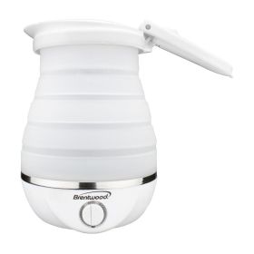 Brentwood Dual Voltage 3.3 Cup Collapsible Travel Kettle in White