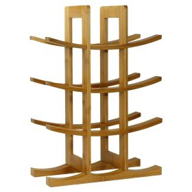 12-Bottle Wine Rack Modern Asian Style in Natural Bamboo