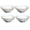 4-pack Chinese Ceramic Kung Fu Tea Set Blue and White Cups Tea Bowl Tea Ceremony Accessories Set, 40ml, Wintersweet