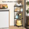 YSSOA 4 Tier Corner Display Rack Multipurpose Metal Shelving Unit, Bookcase Storage Rack Plant Stand for Living Room, Home Office, Kitchen, Small Spac