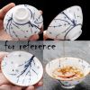 4-pack Chinese Ceramic Kung Fu Tea Set Blue and White Cups Tea Bowl Tea Ceremony Accessories Set, 40ml, Wintersweet