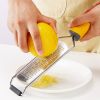 1pc, Lemon Zester, Cheese Grater, Multifunctional Stainless Steel Garlic Grater, Manual Ginger Shredded, Household Creative Cheese Grater, Vegetable G