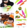 Set of 3 Plastic Kitchen Knife for Kids, Safe Nylon Cooking Knives for Children, for Fruit, Bread, Cake, Pastry, Salad or Lettuce