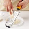 1pc, Lemon Zester, Cheese Grater, Multifunctional Stainless Steel Garlic Grater, Manual Ginger Shredded, Household Creative Cheese Grater, Vegetable G