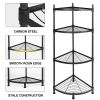 YSSOA 4 Tier Corner Display Rack Multipurpose Metal Shelving Unit, Bookcase Storage Rack Plant Stand for Living Room, Home Office, Kitchen, Small Spac