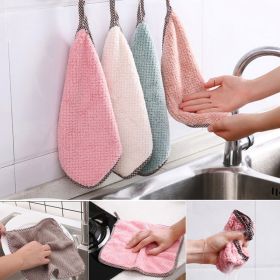 Kitchen daily dish towel;  dish cloth;  kitchen rag;  non-stick oil;  thickened table cleaning cloth;  absorbent scouring pad (Color: 27x16cm, Size: 10PC)