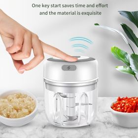 Mini Electric Garlic Masher; Wireless Electric Garlic Beater; Garlic Puller; Garlic Masher; Garlic Press; Household Garlic Masher (Color: White, Capacity: 250ML)